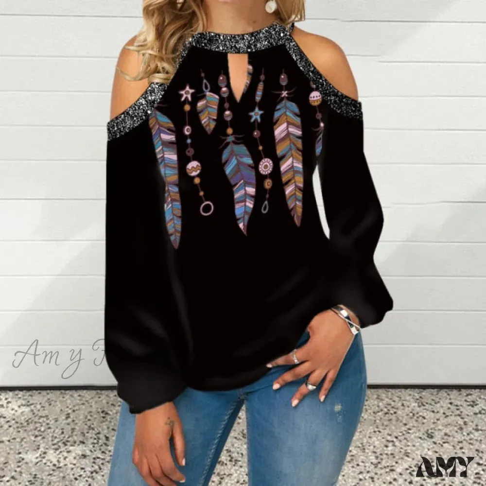 Amy Fashion - Casual Off Shoulder Loose Pullover Top