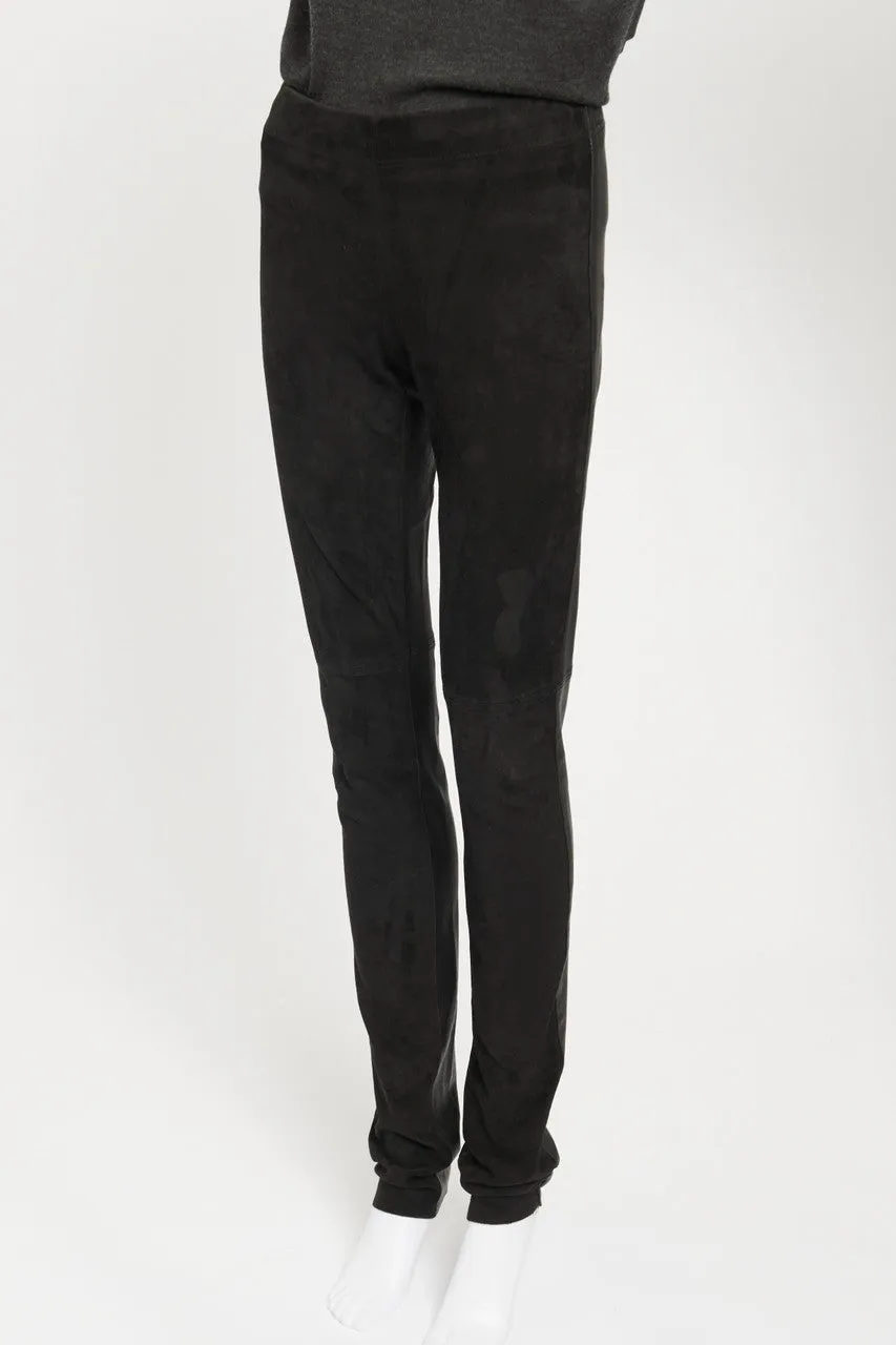 Black Suede Leggings