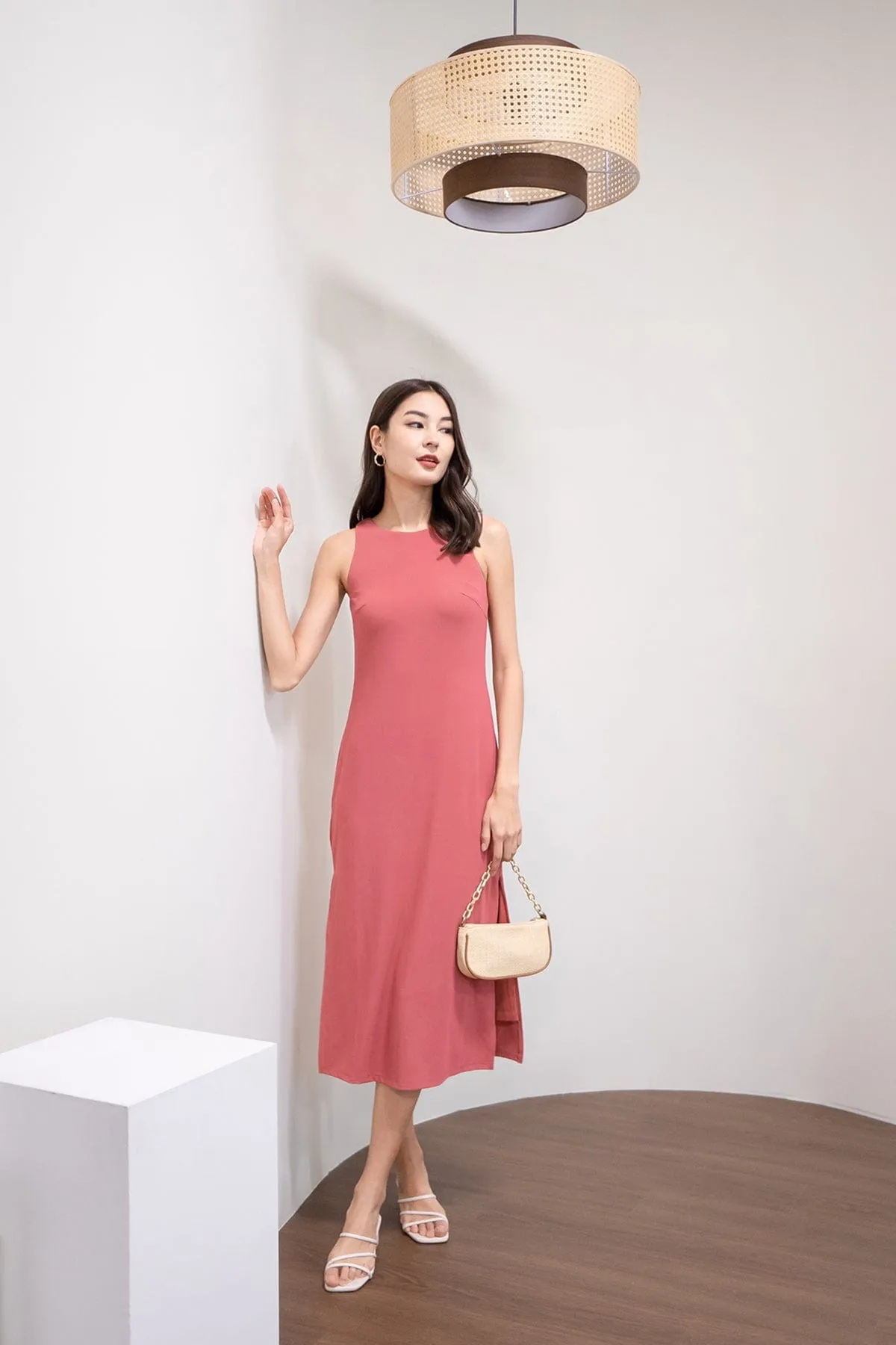 CHARM RACER SLIP DRESS IN ROSE