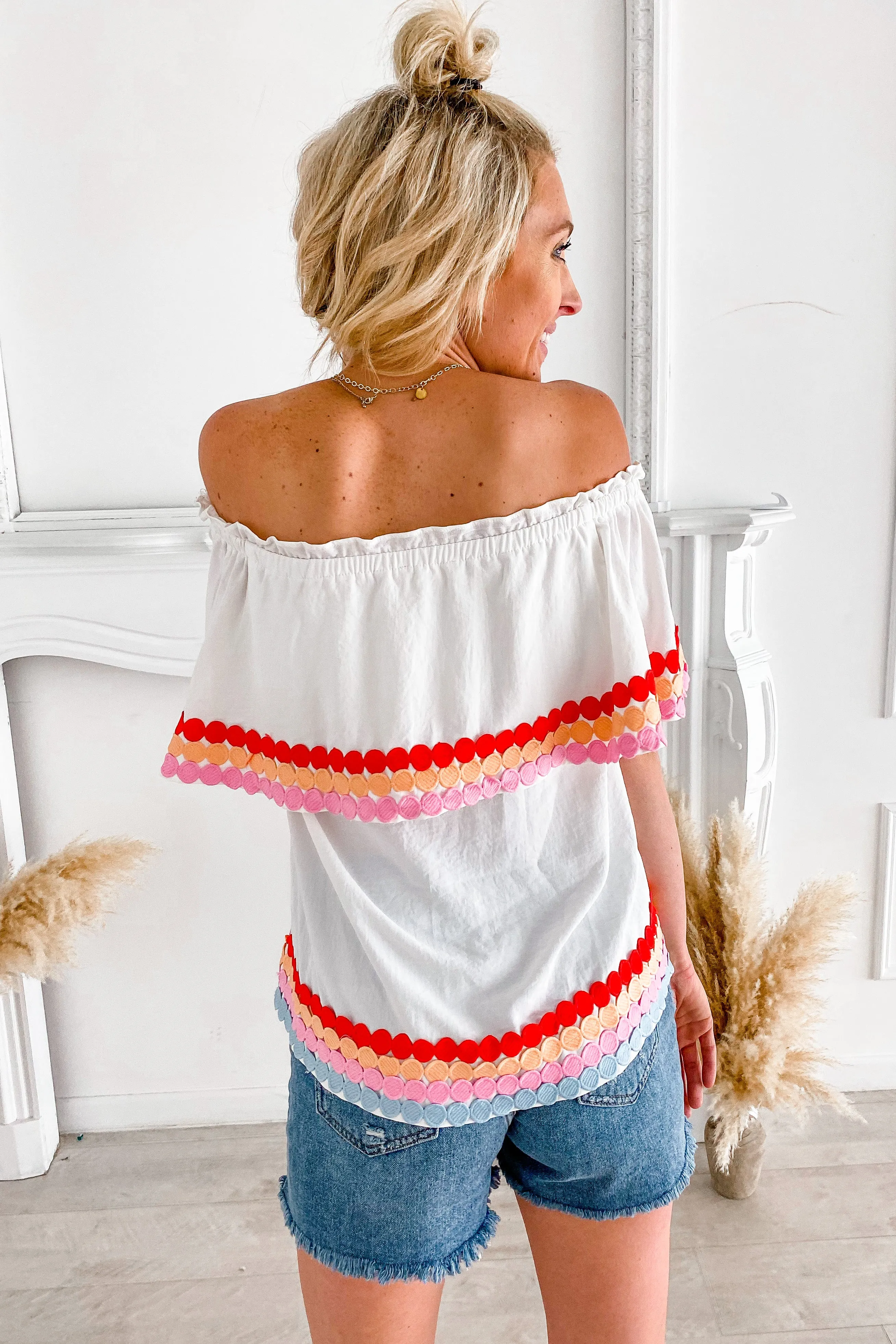 Dancing Around The Sun Off Shoulder Top