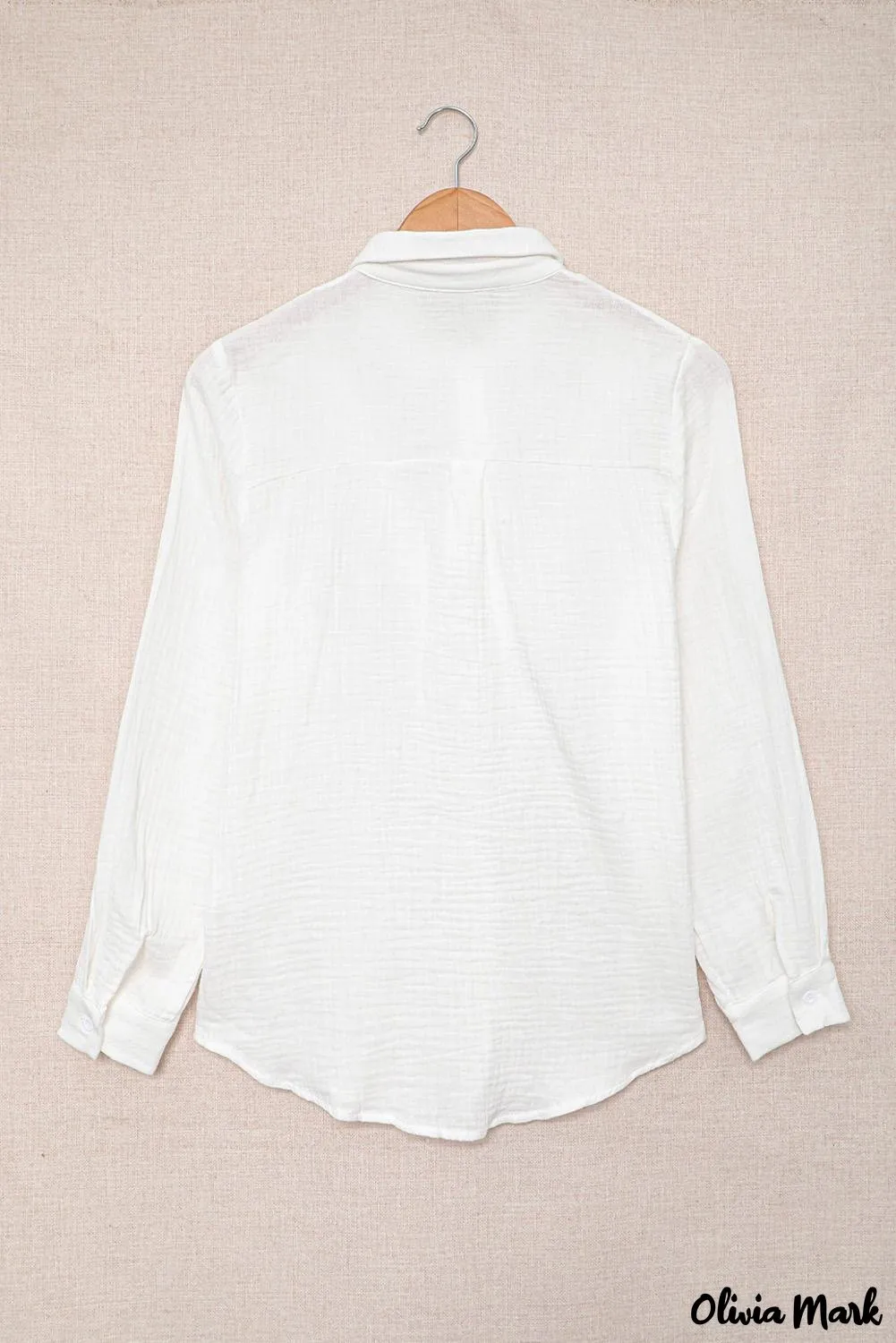 Deanwangkt - White Ruffle Crinkle Long Sleeve Shirt