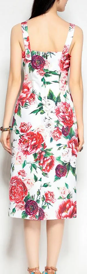 Floral-Print Sheath Pencil Dress