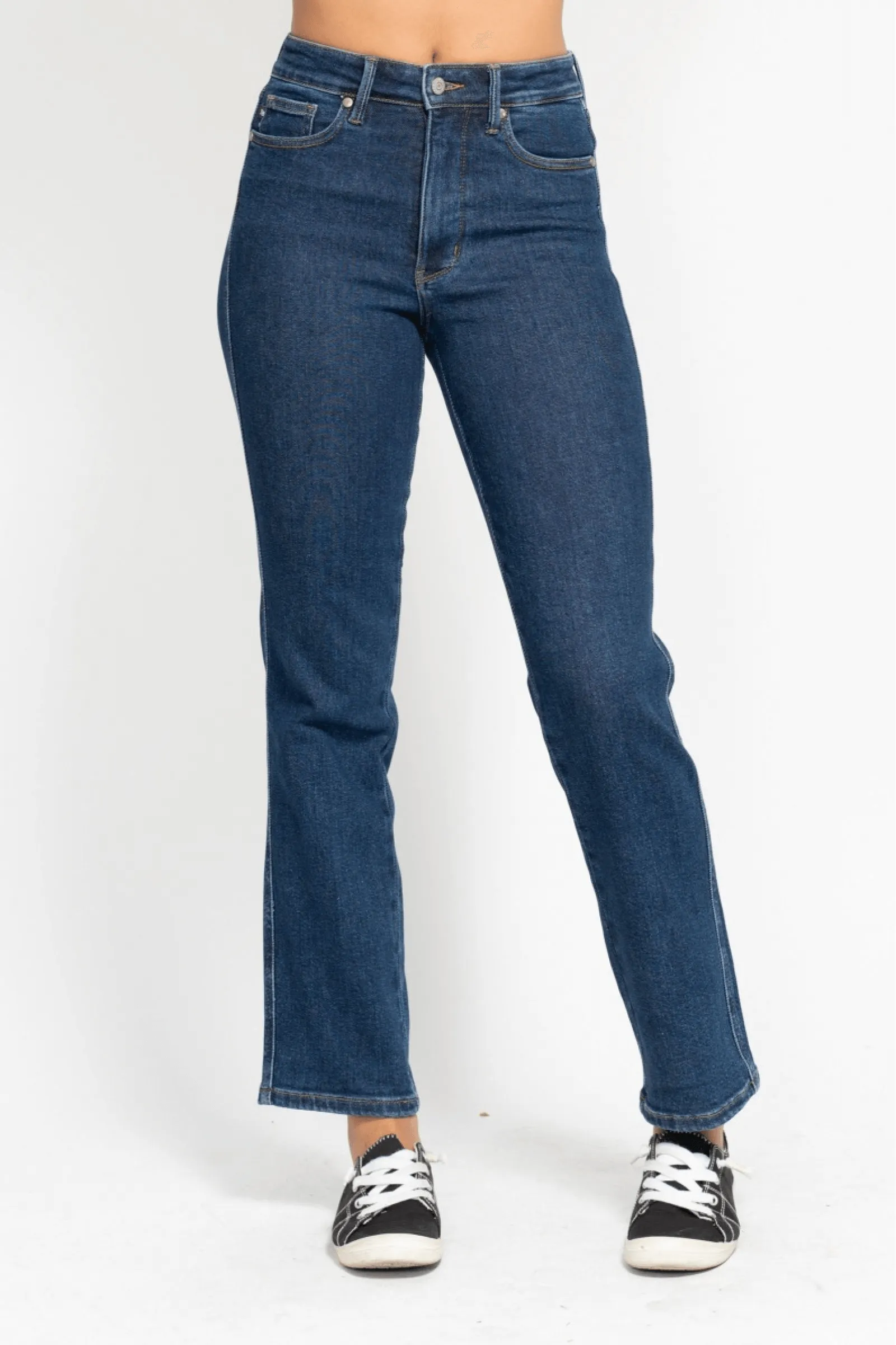 Judy Blue Mckenzie High Rise Tummy Control Top Straight Regular & Plus Sizes | sleekdenim.com