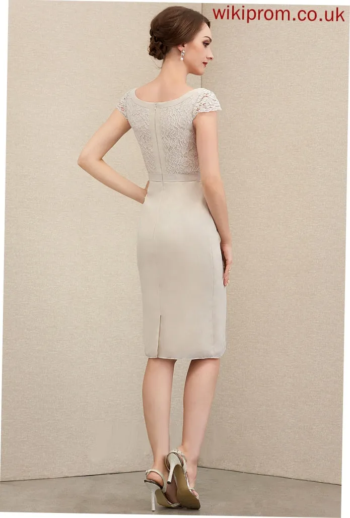 Lace Sheath/Column Bow(s) With Mother of the Bride Dresses the V-neck Tamara Dress Mother Chiffon of Bride Knee-Length