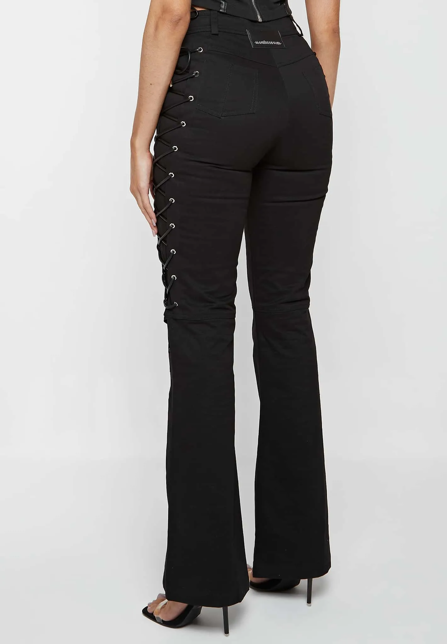 Lace Up Trousers - Black