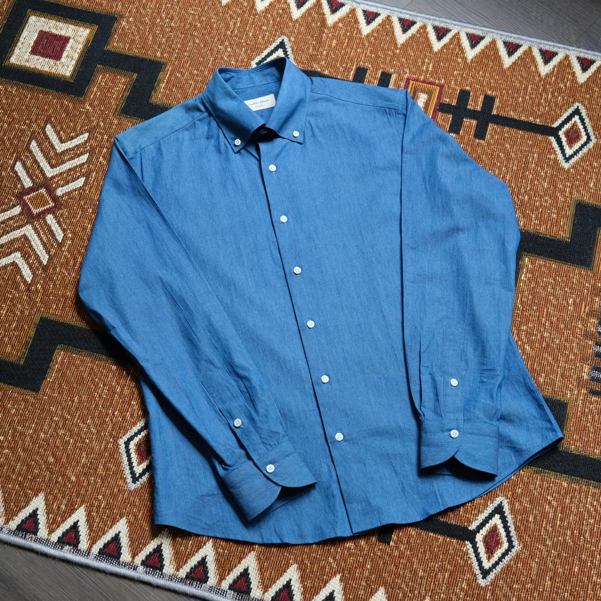 Leather Healer Denim Button-Down Shirt