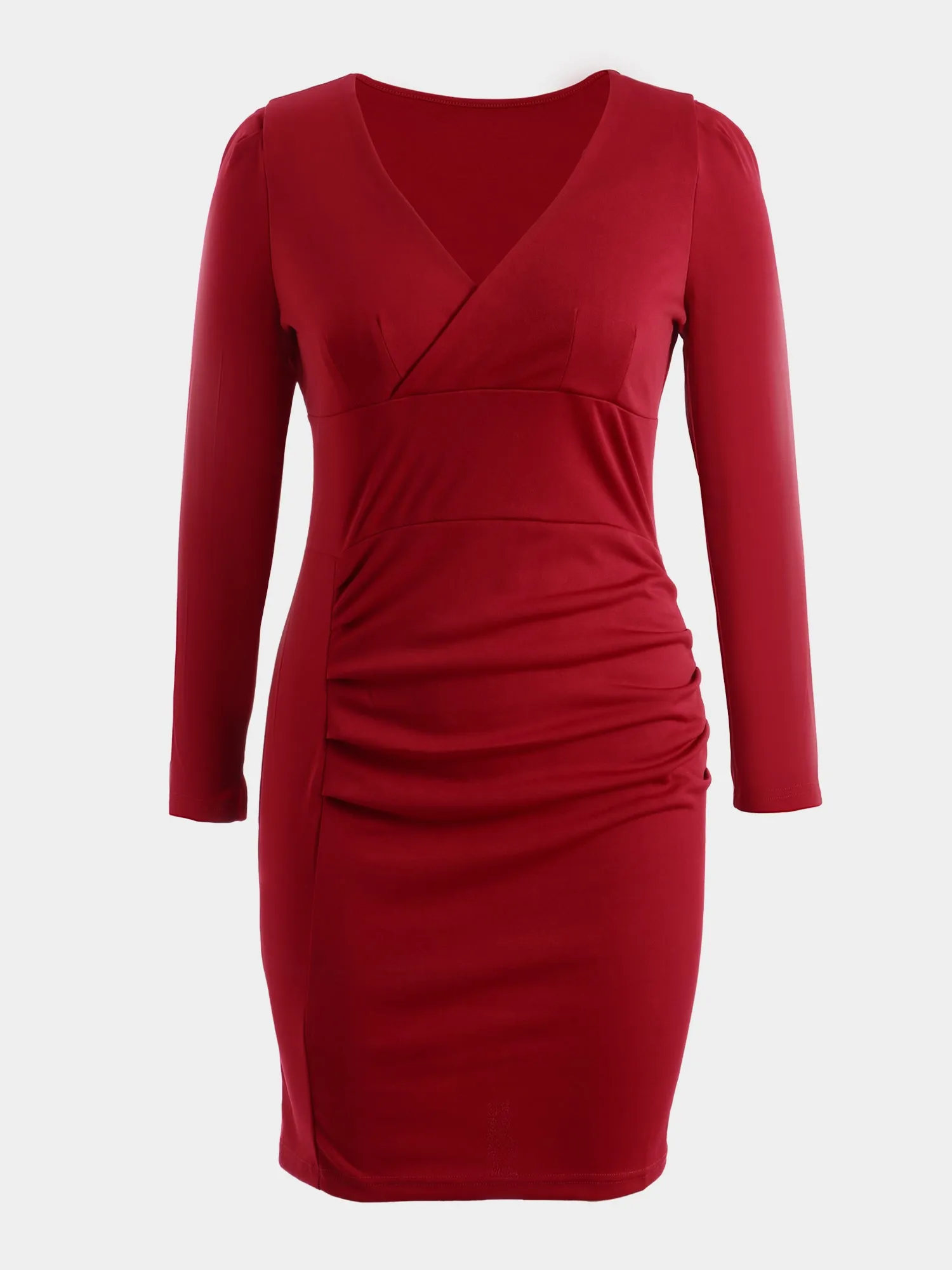 Midsize Mature Deep-V Neck Wrap Dress