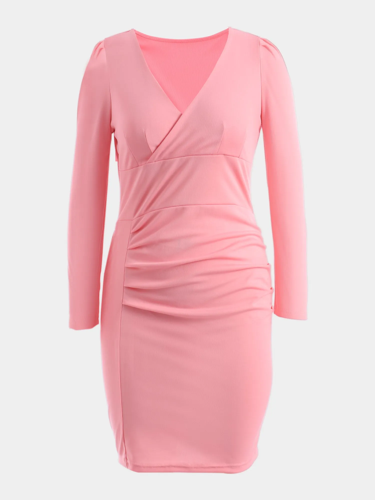 Midsize Mature Deep-V Neck Wrap Dress