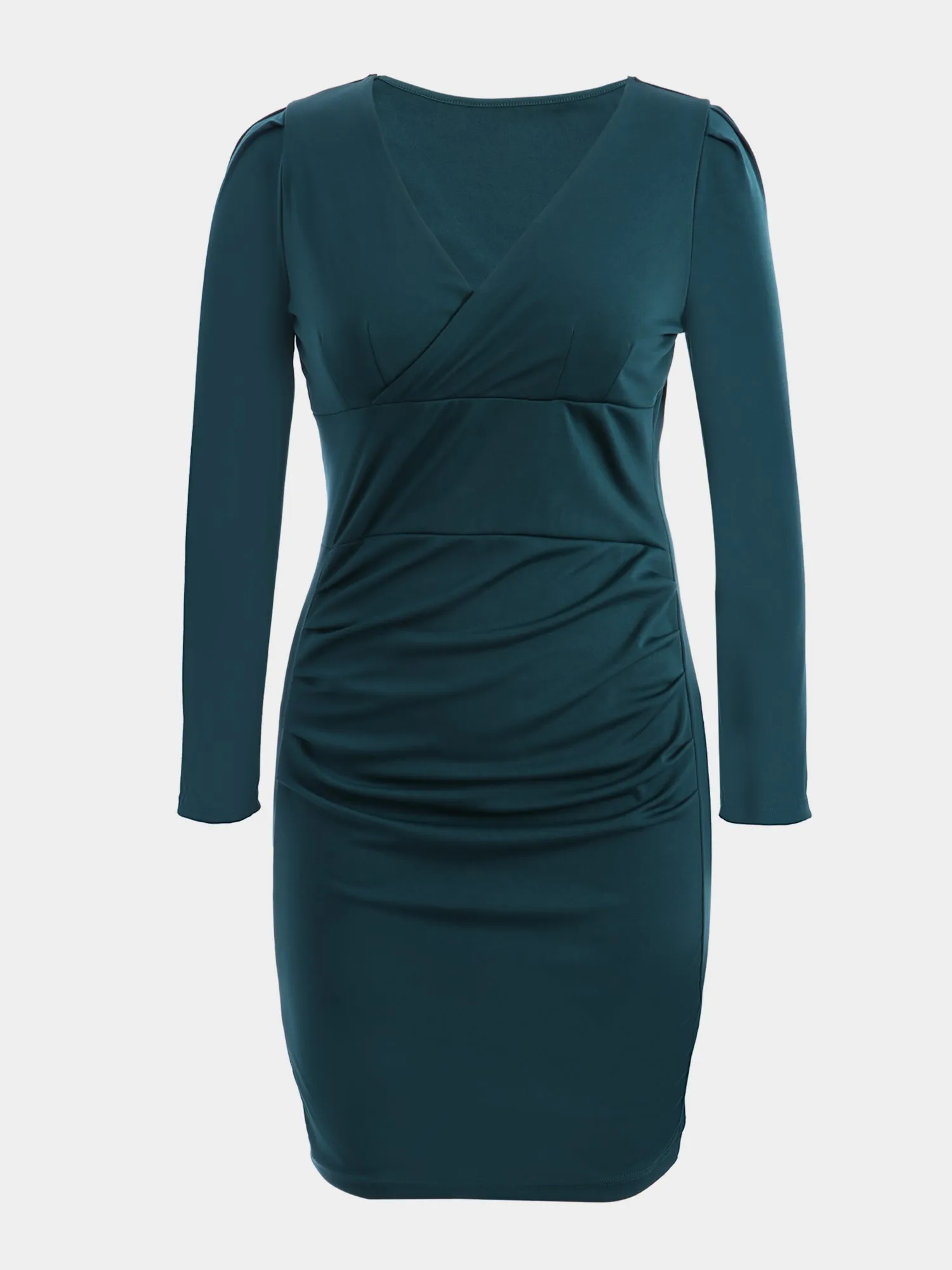 Midsize Mature Deep-V Neck Wrap Dress