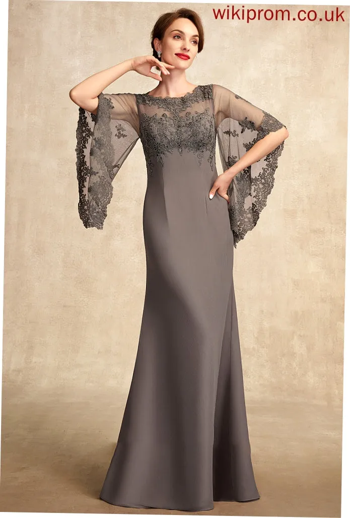 Mother of the Bride Dresses Mother Scoop Neck Dress Floor-Length Chiffon Lace Bride the Sheath/Column of Kayleigh