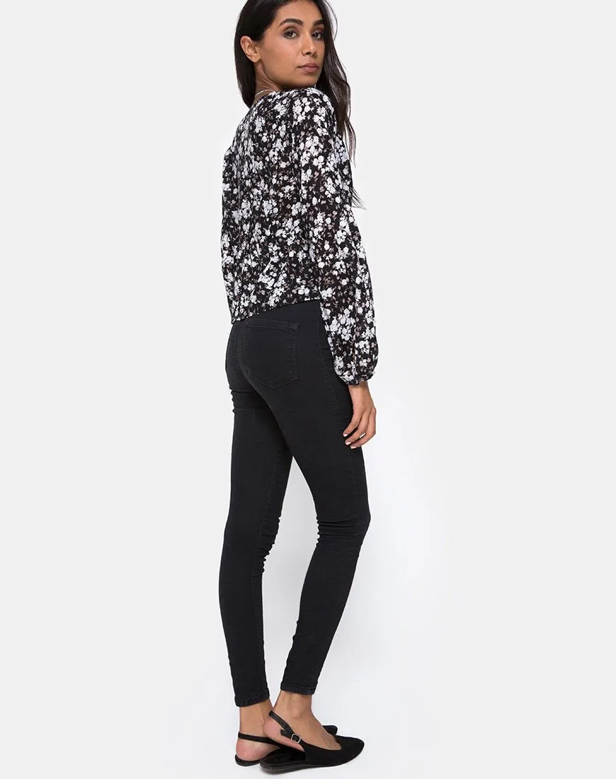 Mousye Top in Dark Wild Flower