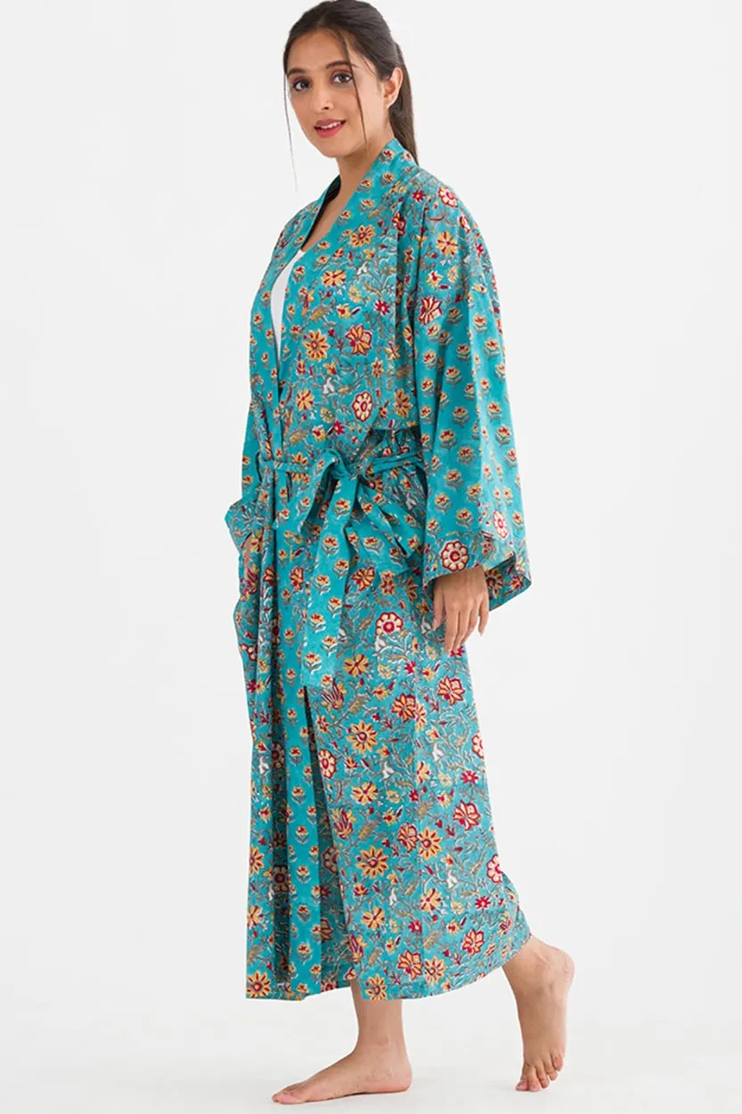 NEW! Long Cotton Robe - Peace and Harmony