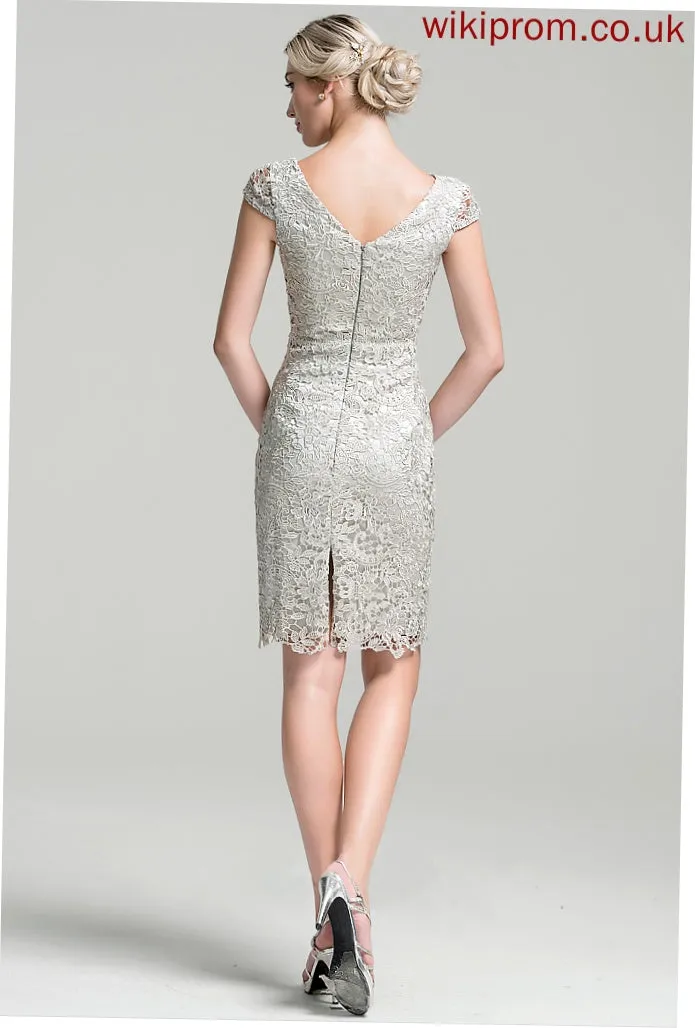 of Bride Scoop Mother Lace Knee-Length the Neck Dress Stephany Sheath/Column Mother of the Bride Dresses