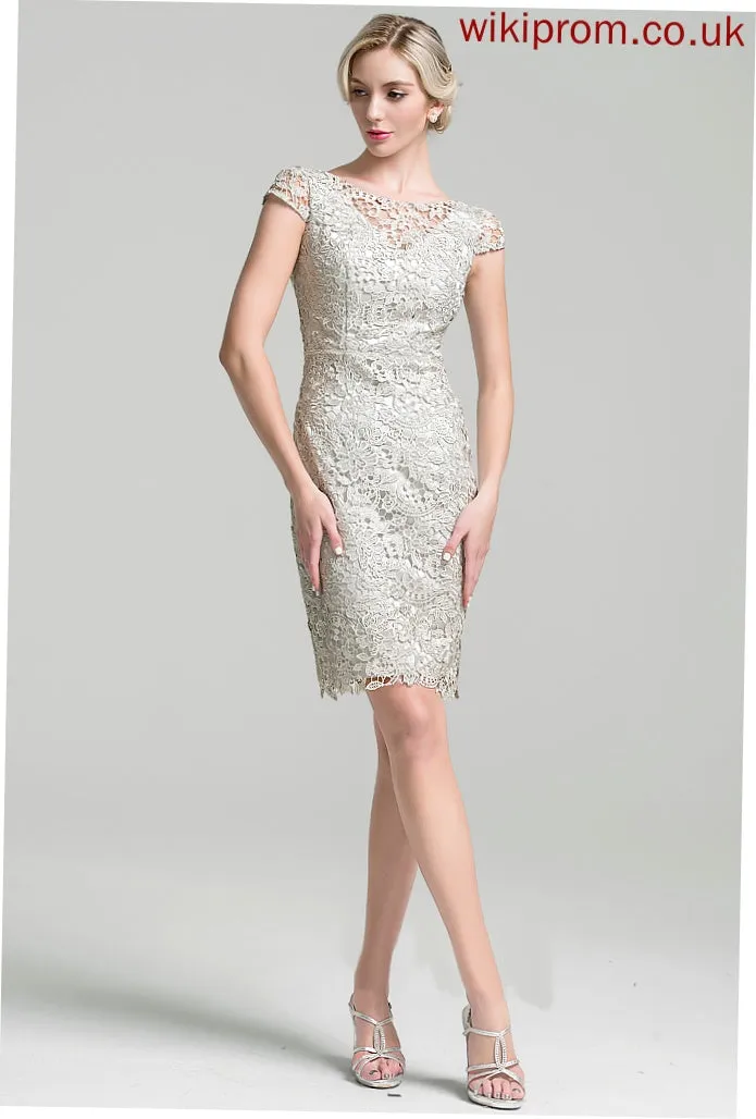 of Bride Scoop Mother Lace Knee-Length the Neck Dress Stephany Sheath/Column Mother of the Bride Dresses