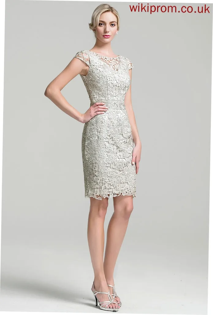 of Bride Scoop Mother Lace Knee-Length the Neck Dress Stephany Sheath/Column Mother of the Bride Dresses