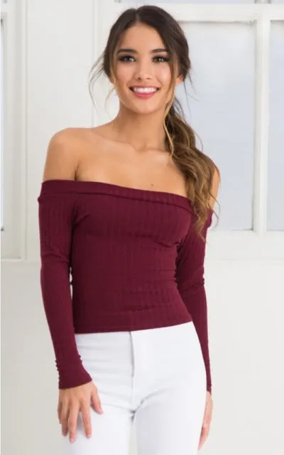 Off Shoulder Crop Top For Women