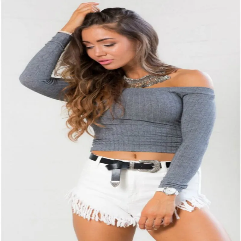 Off Shoulder Crop Top For Women