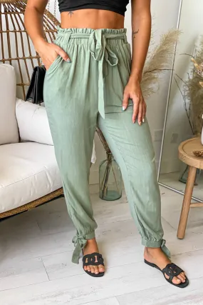 Olive Paperbag Pants