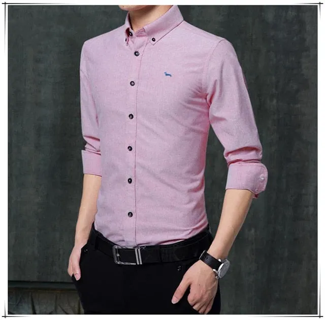 Oxford slim fit solid long sleeve