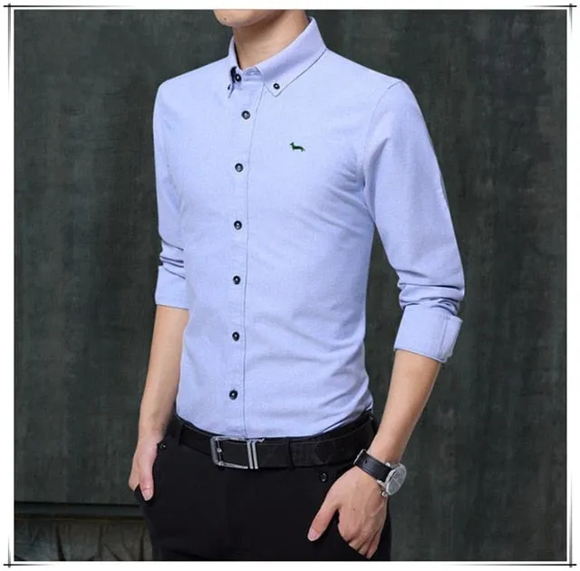 Oxford slim fit solid long sleeve