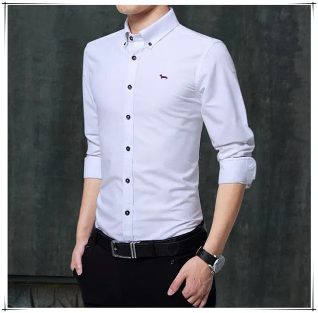 Oxford slim fit solid long sleeve