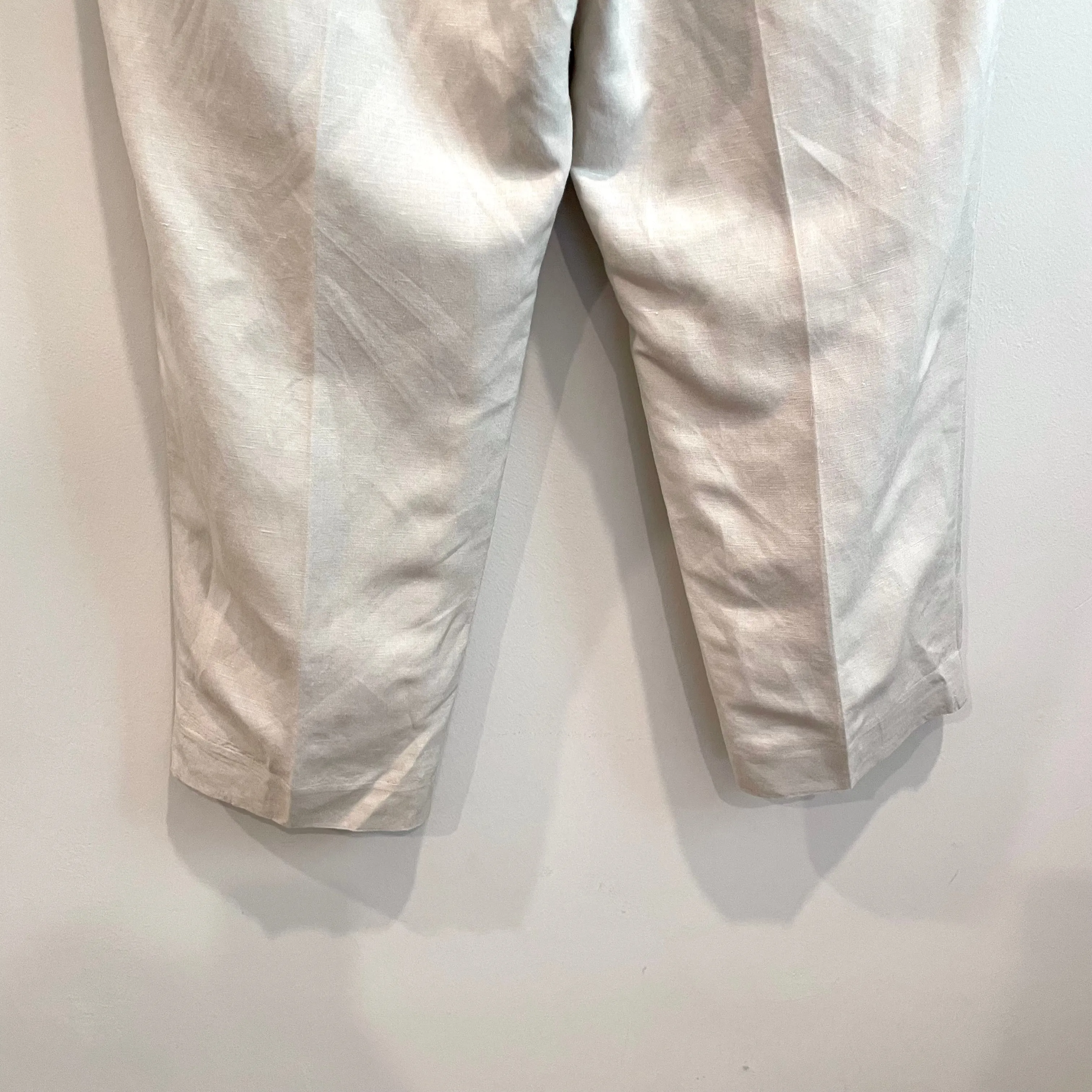 Paperbag Belted Linen Blend Pants