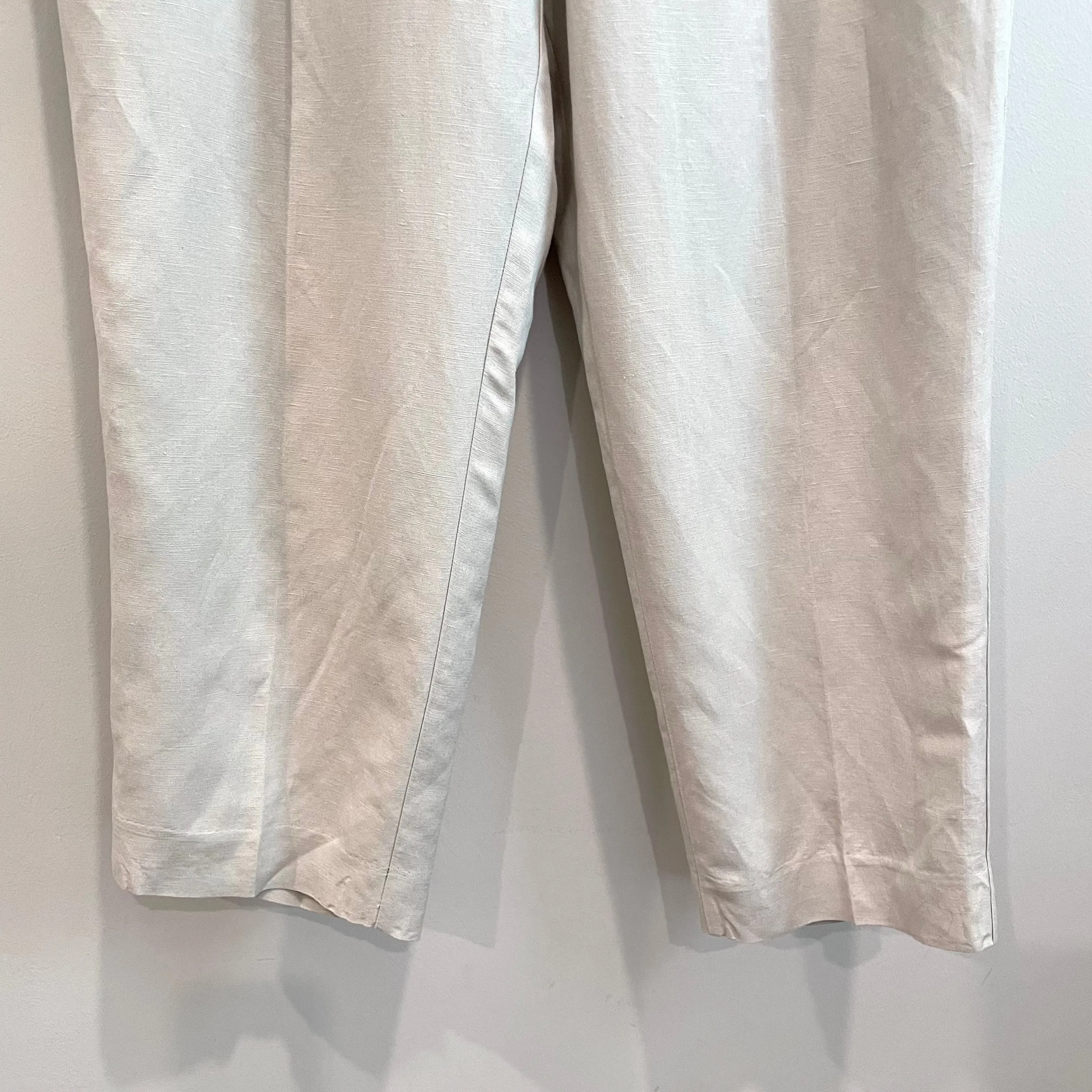 Paperbag Belted Linen Blend Pants