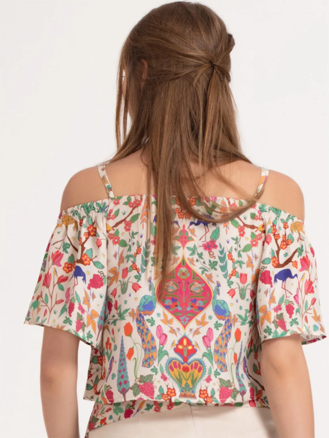 Peacock Off Shoulder Top