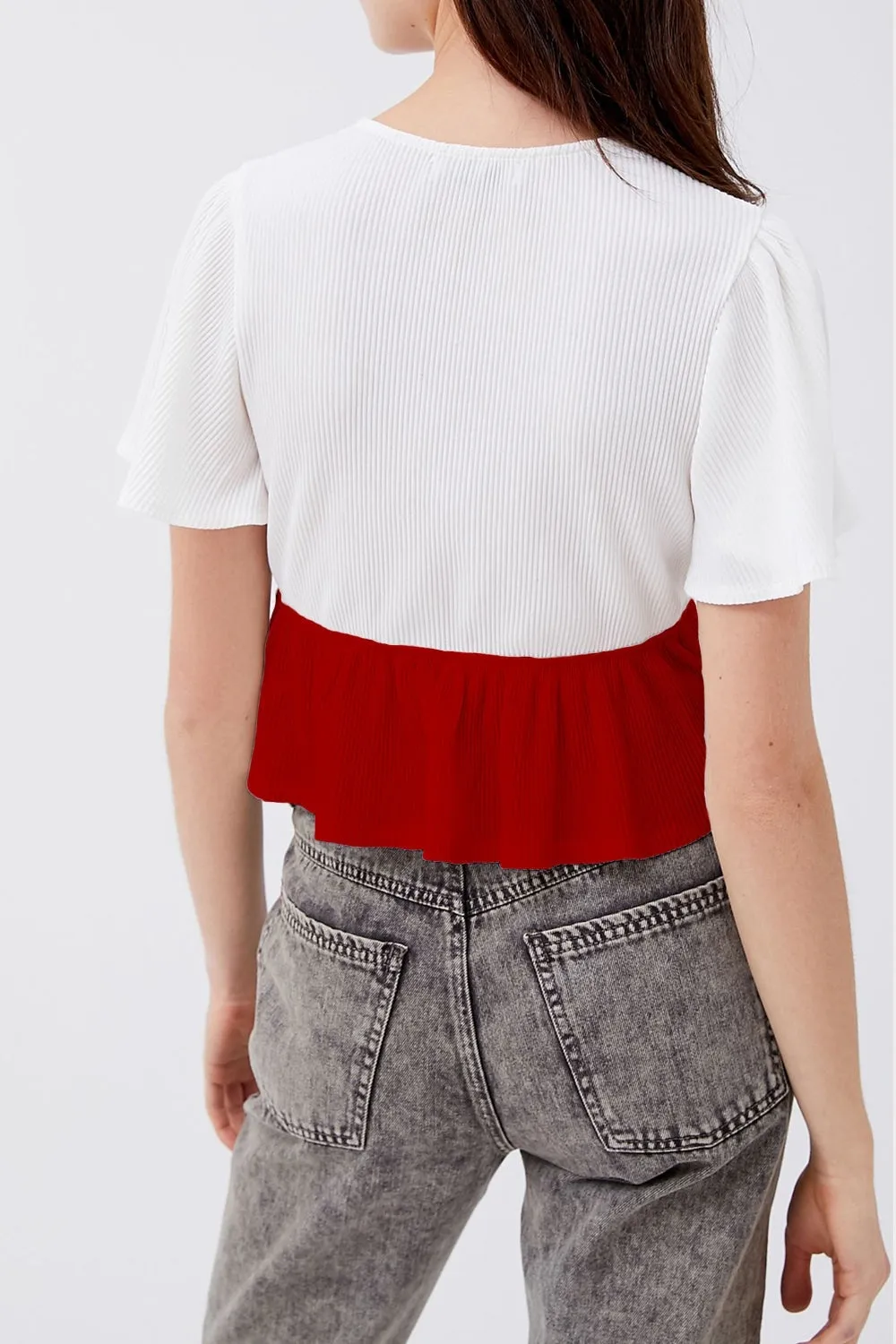 Pep-Lov White And Red Top