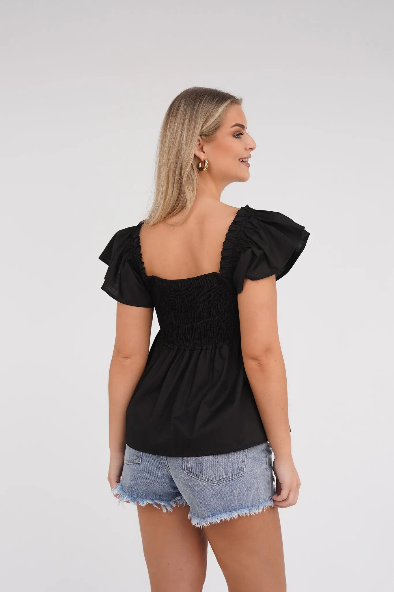 Peplum top zwart