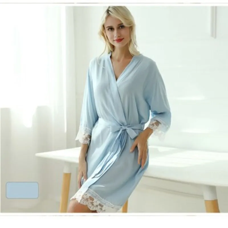 Personalized Cotton Robes With Lace