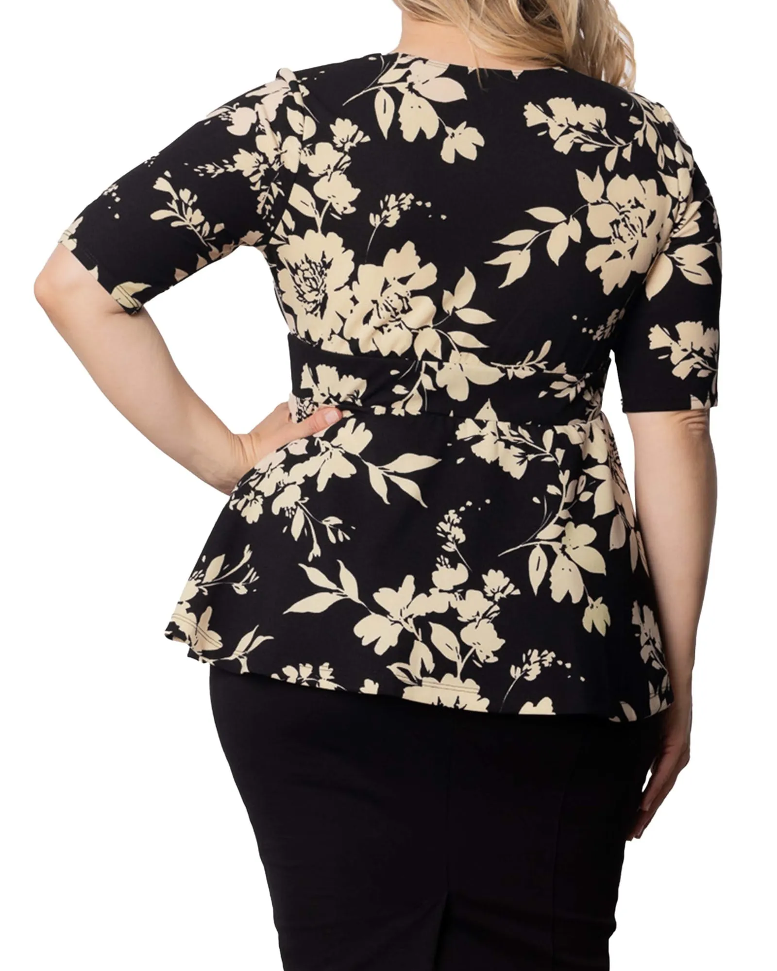 Posh Peplum Top | VINTAGE IVORY FLORALS