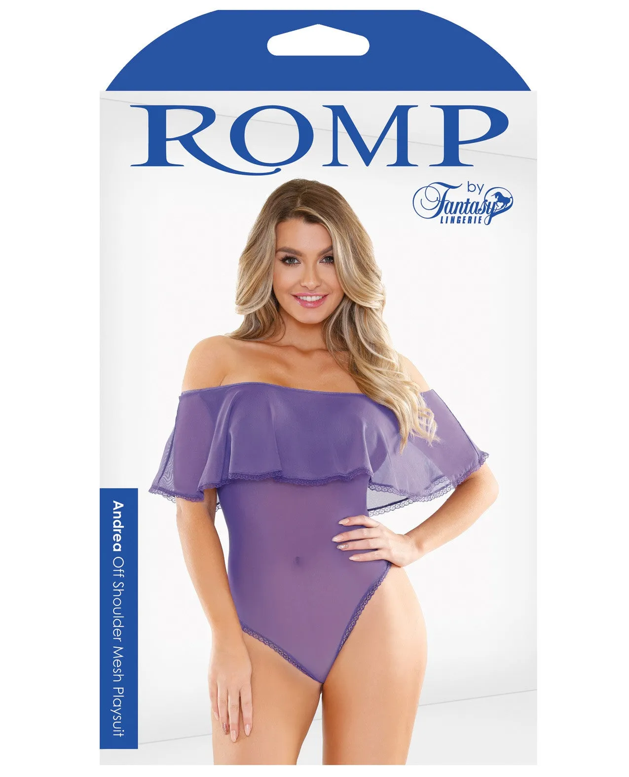 Romp Andrea Off Shoulder Playsuit Violet M/L