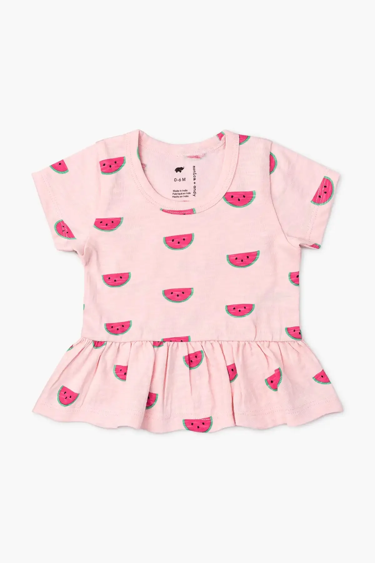 SALE - Short Sleeve Peplum Top_Watermelon Slice