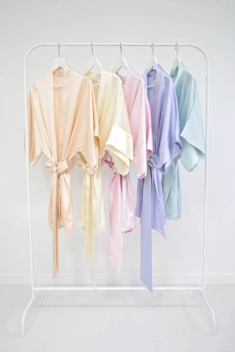 Samantha Silk Bridal Kimono Robe in blush pink