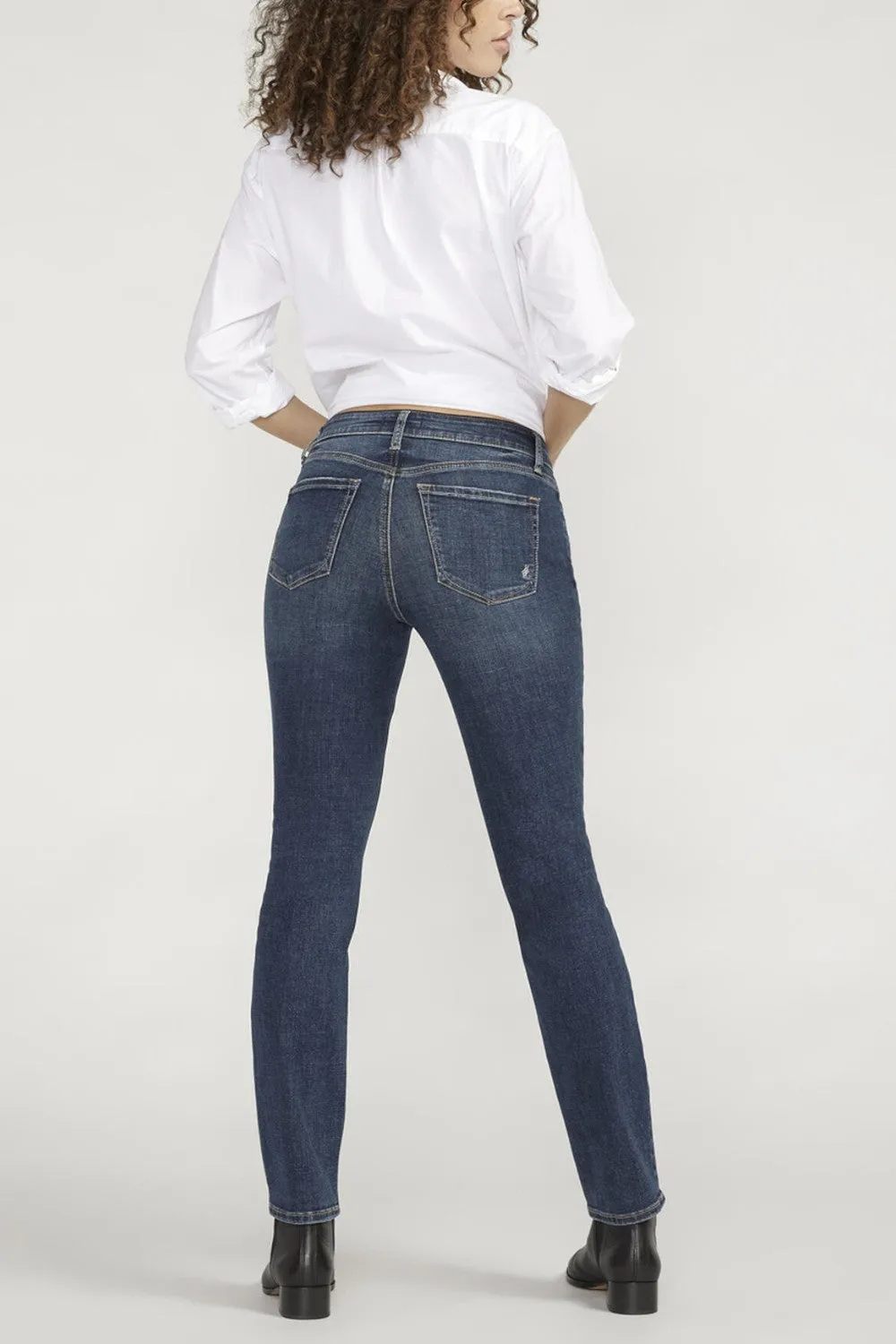 Silver Jeans Co. Elyse Comfort Fit Mid Rise Straight Leg Jeans