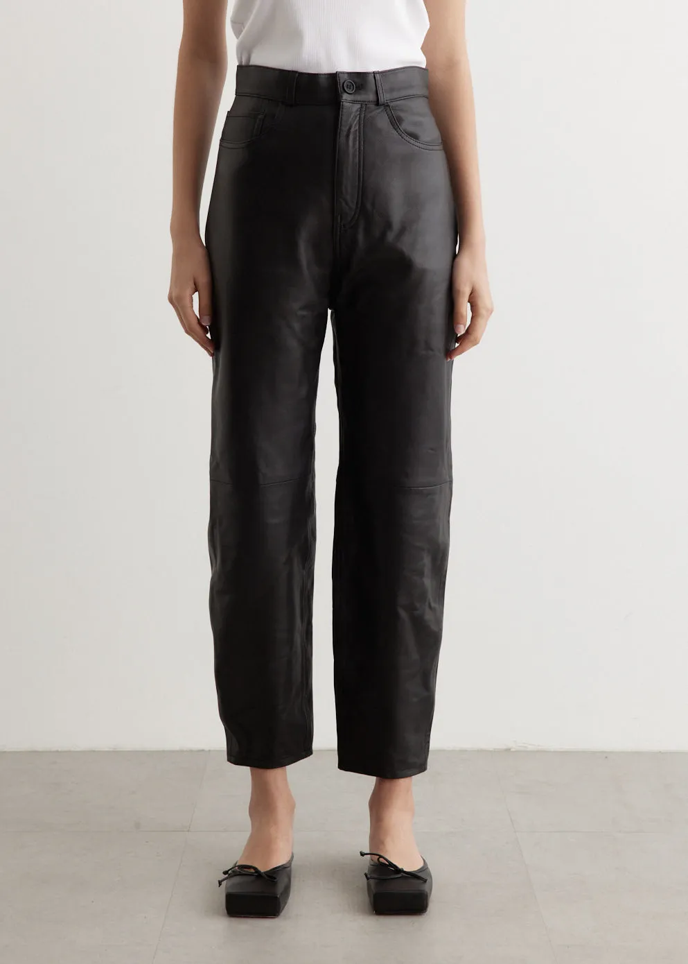 Tapered Leather Trousers