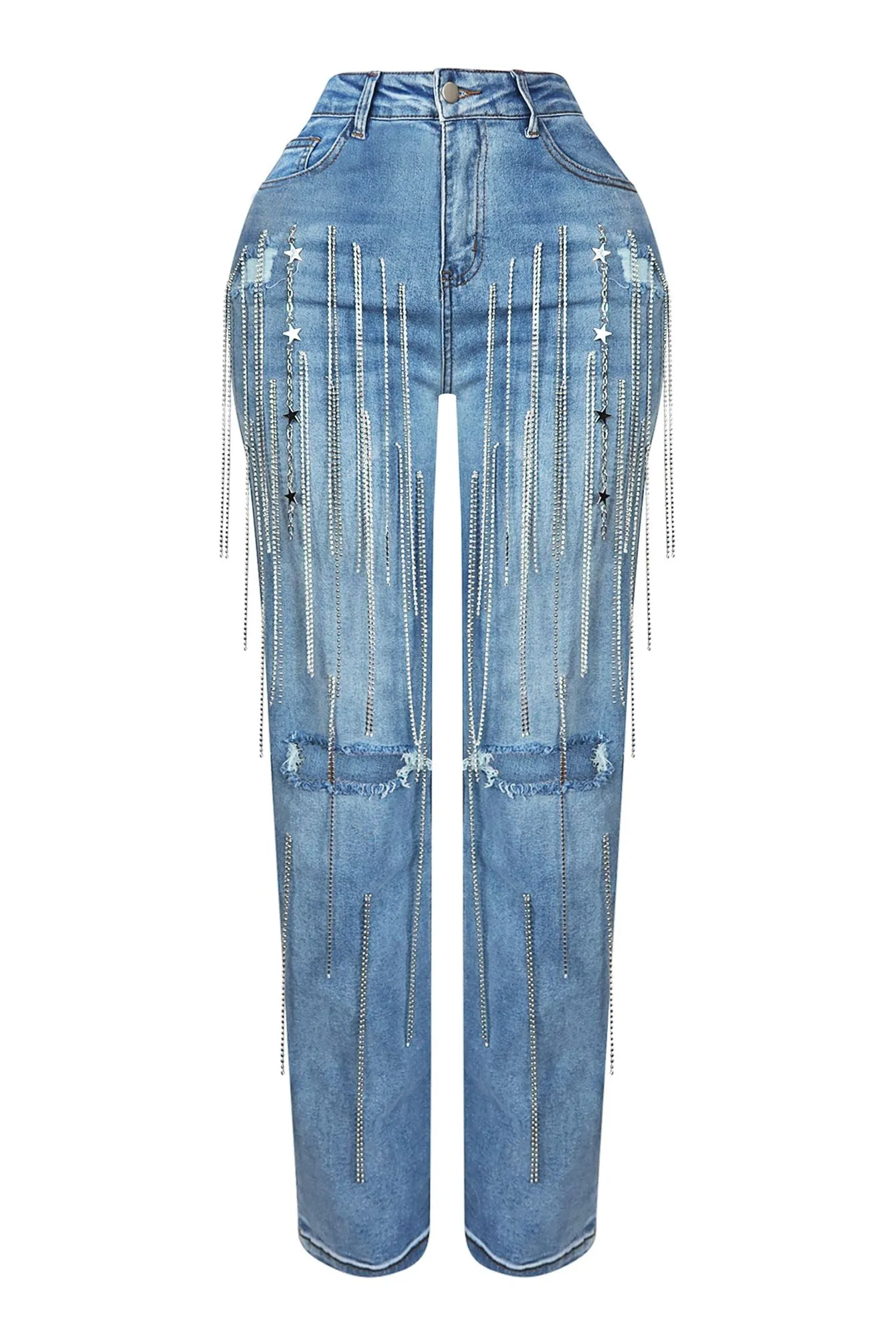 The Way I Shine Fringe Denim Jeans