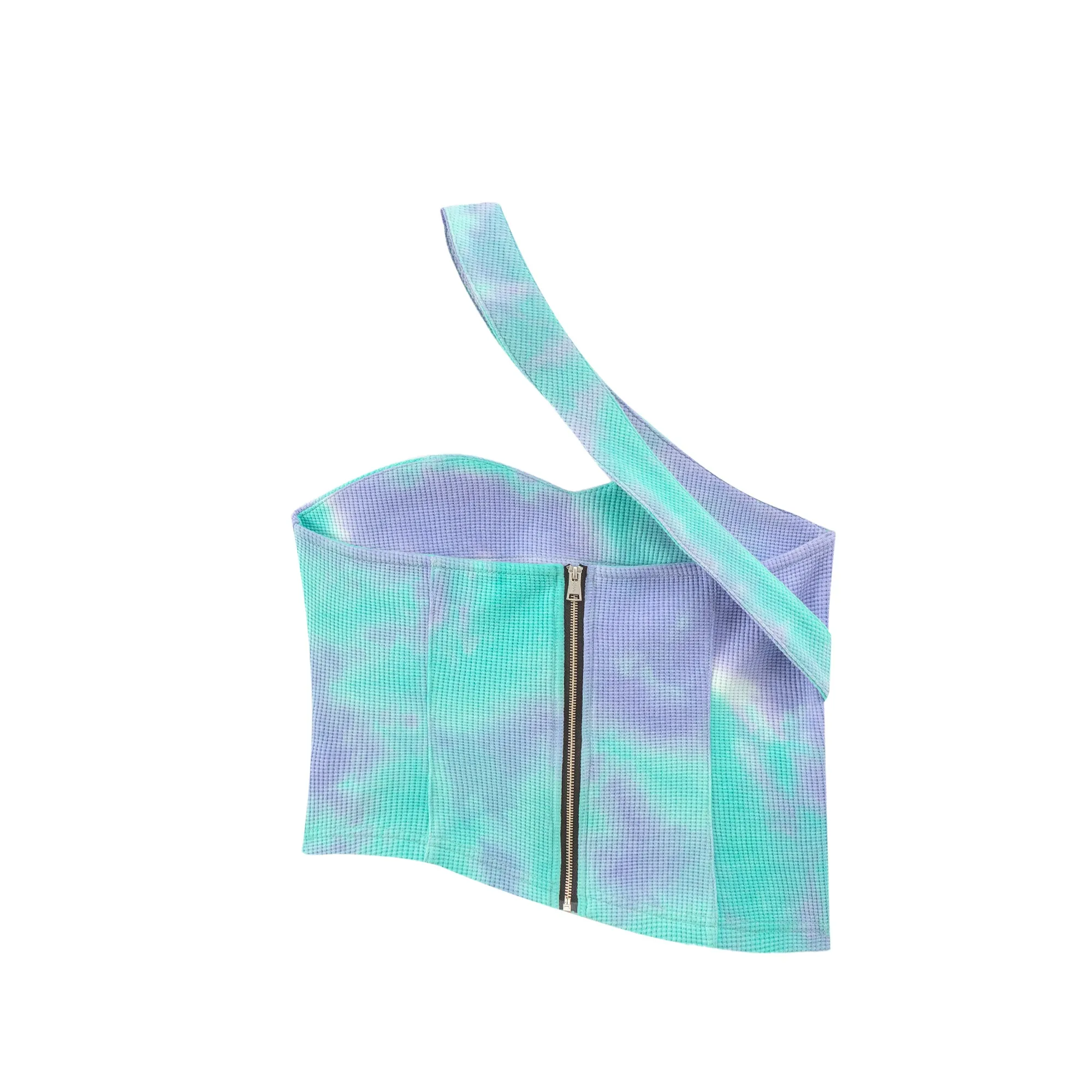 Tie-Dye Cross Strap Off-Shoulder Top