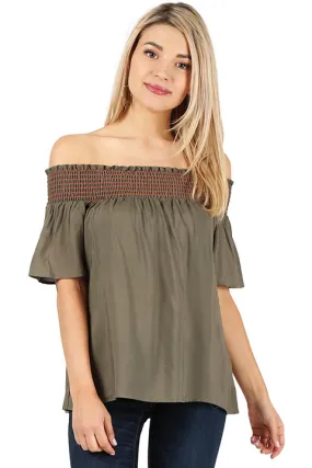 Totally Smocked Off-Shoulder Top