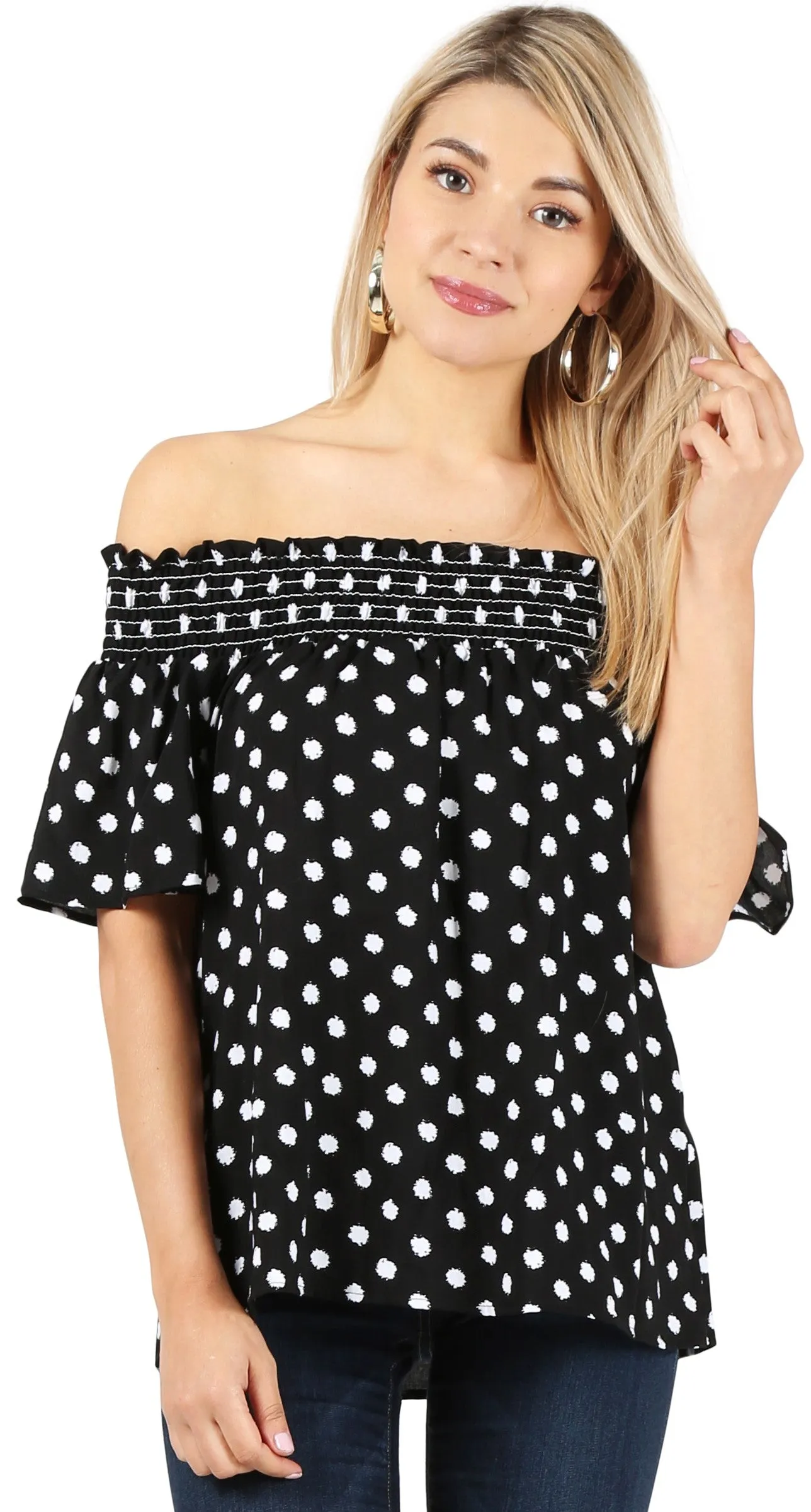 Totally Smocked Off-Shoulder Top