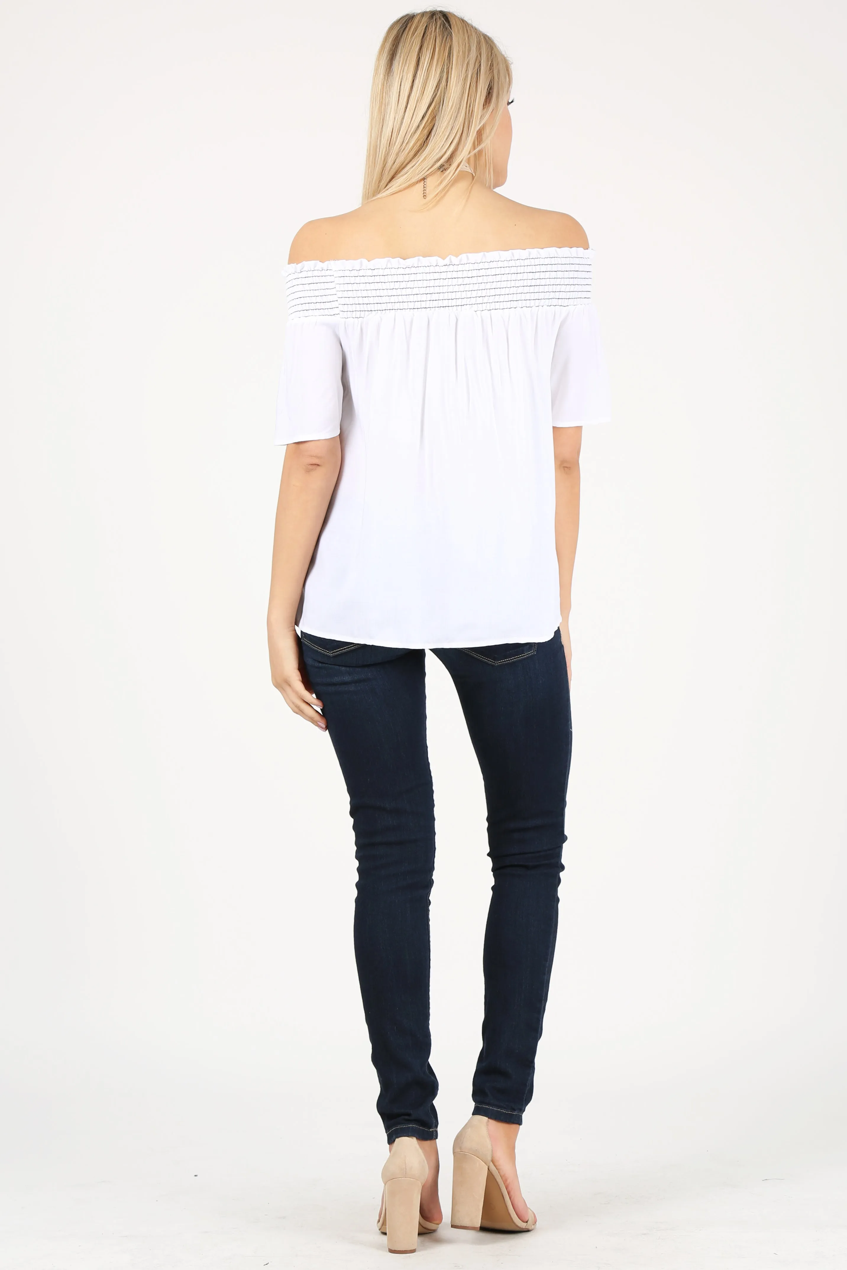 Totally Smocked Off-Shoulder Top