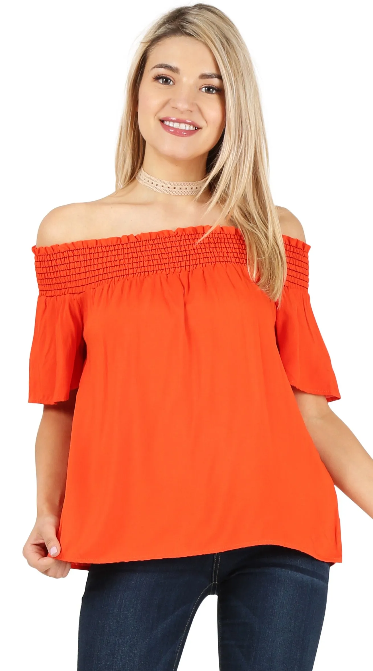 Totally Smocked Off-Shoulder Top