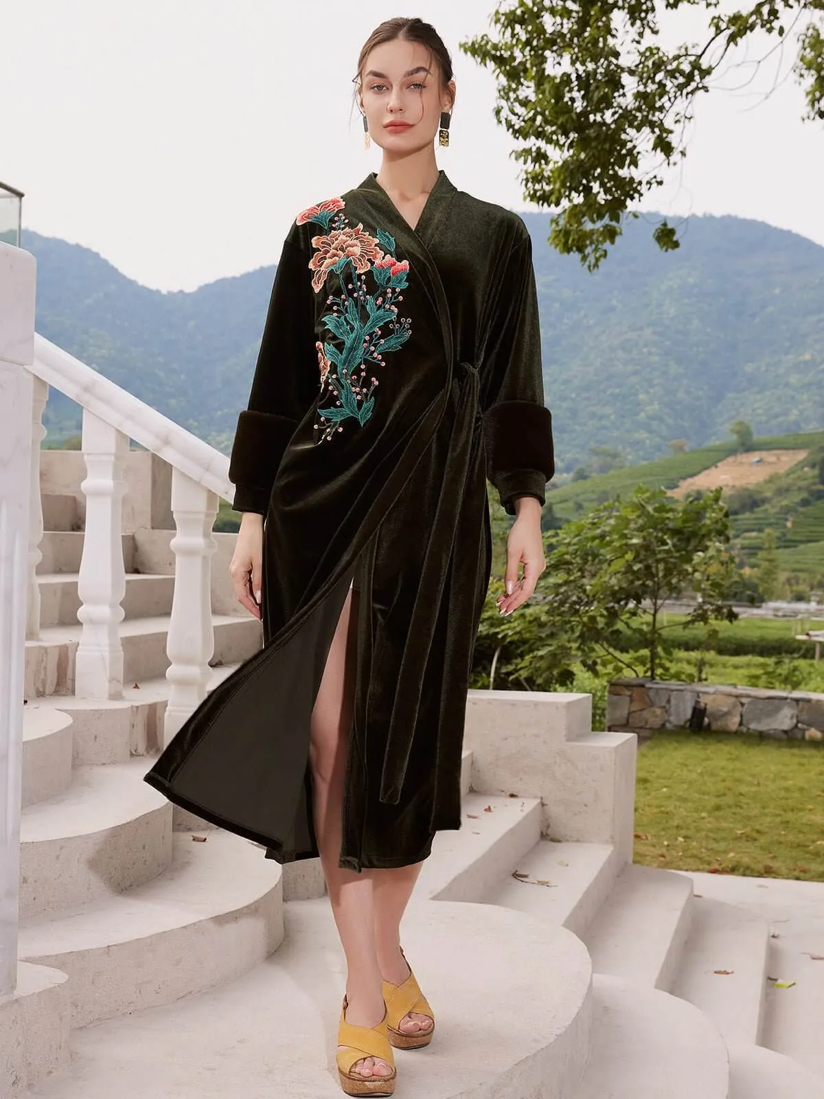 Velvet Embroidered Robe