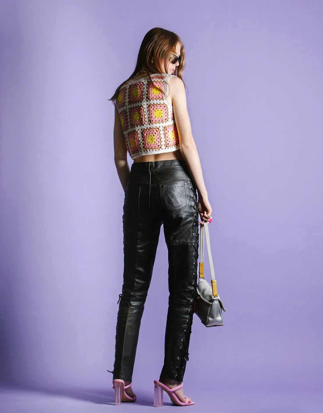 Vintage lace up trousers