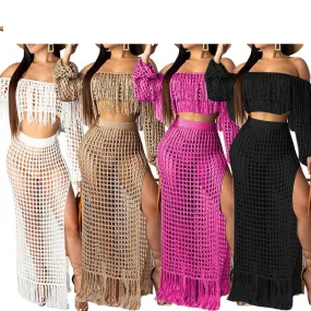 women off shoulder Tops  long skirts bikini swimwear