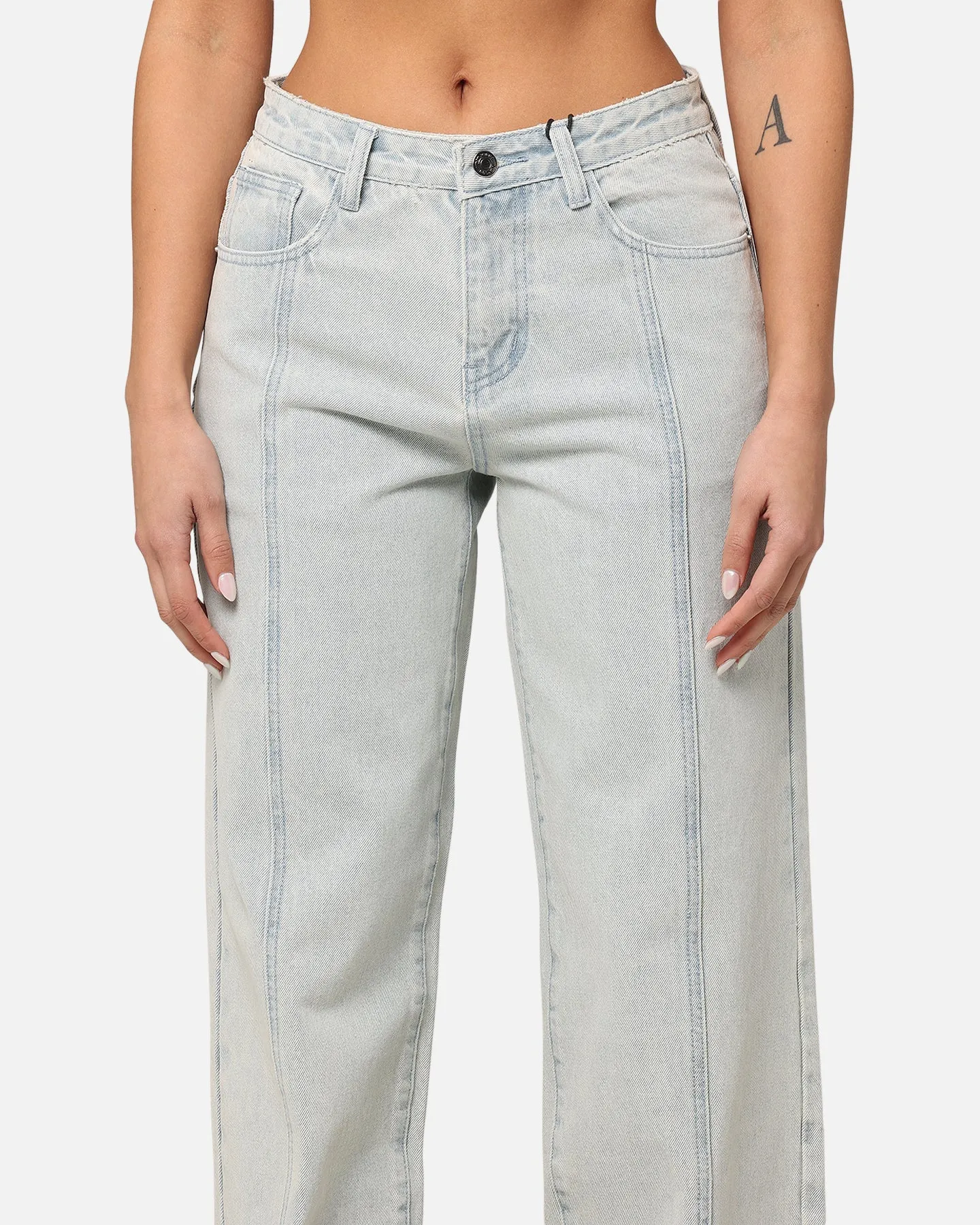 XXIII Women's Seamed Straight Leg Jeans Pale Blue