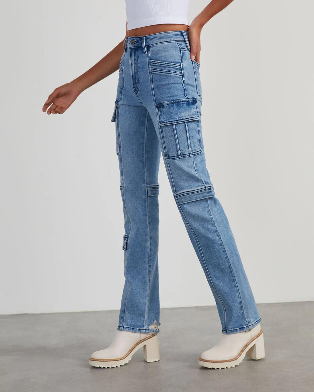 Zhaire High Rise Pocketed Straight Jeans