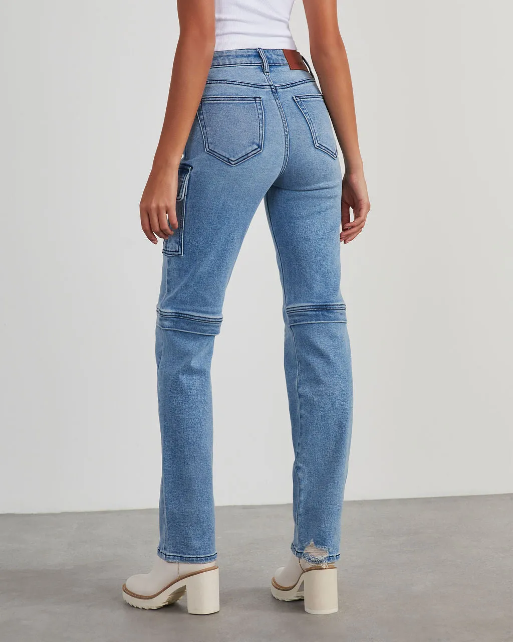 Zhaire High Rise Pocketed Straight Jeans